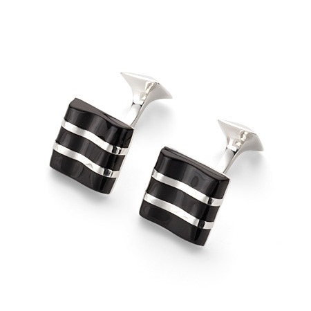 Aspinal of London Wave Sterling Silver Cufflinks