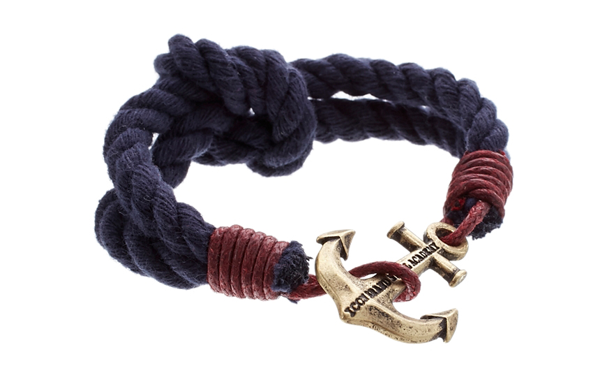 blue and red icon rope bracelet