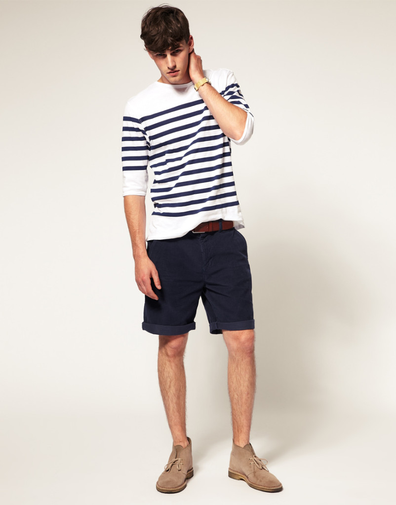 asos breton stripe t shirt with shorts